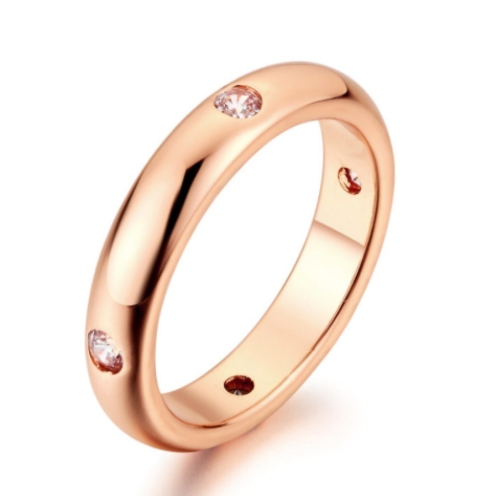 NWT Rose Gold-Tone CZ Band Ring – Sizes 6 & 9 – Classic & Elegant Everyday Style